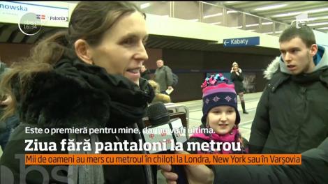 Ninsoarea şi frigul nu au împiedicat mii de oameni să marcheze Ziua Internaţională Fără Pantaloni la Metrou!