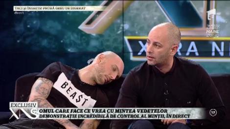 Cel mai tare experiment! Andrei Voicu, hipnotistul care a făcut senzaţie în finala iUmor, l-a adormit pe Cătălin Bordea, în direct! Capatos: "Nu pot să cred aşa ceva!"