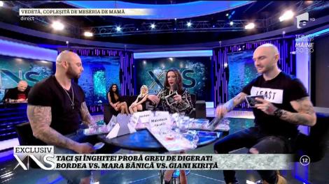 Taci şi înghite! Bordea, Mara Bănică şi Giani Kiriţă, întrebări greu de digerat: "Înghite că poți. E greu la început"