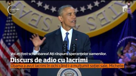 Barack Obama, discurs de adio cu lacrimi