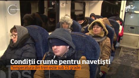 Condiți crunte pentru navetiși. Oamenii care fac naveta cu trenul se plâng ca vagoanele nu sunt încălzite