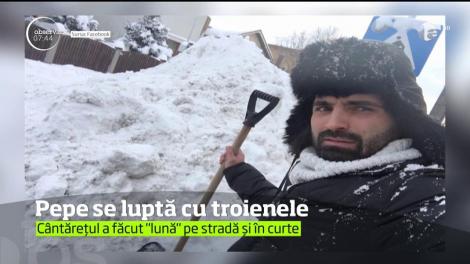 Pepe s-a înarmat cu o lopată şi a ieşit la deszăpezire