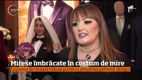 Anul acesta se poartă mireasa extravagantă: îmbrăcată în costum de mire