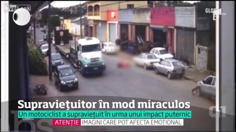 Un motociclist din Brazilia a supravieţuit miraculos unui grav accident rutier
