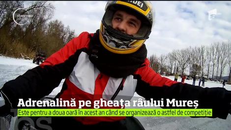 Adrenalină pe gheața râului Mureș