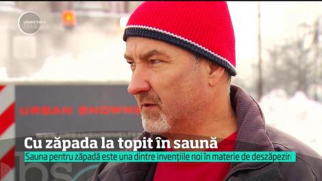 Sauna pentru zăpadă, noua metodă de deszăpezire. Poate transforma câteva tone în apă, într-o singură oră