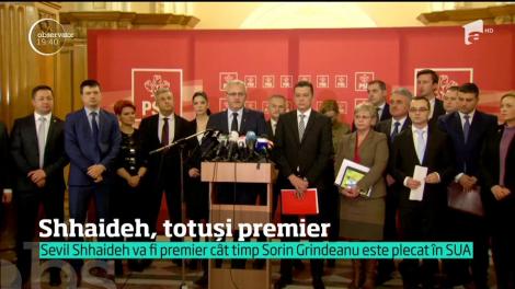 Sevil Shhaideh va fi premier cât timp Sorin Grideanu este plecat în SUA