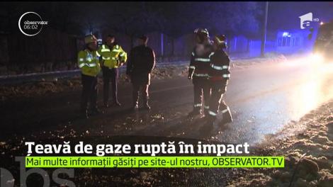 Țeavă de gaze ruptă de un şofer de 19 ani