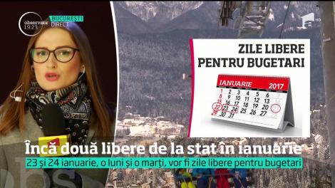 23 și 24 ianuarie vor fi zile libere pentru bugetari