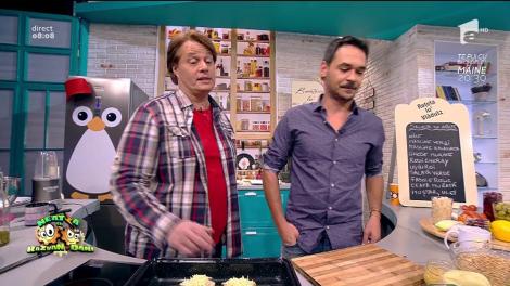 ”Salată de năut”, un preparat ușor servită cu o baghetă gratinată la cuptor