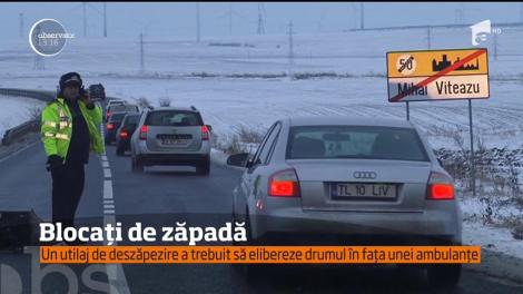 Mai multe drumuri din județul Constanța au fost închise din cauza ninsorilor