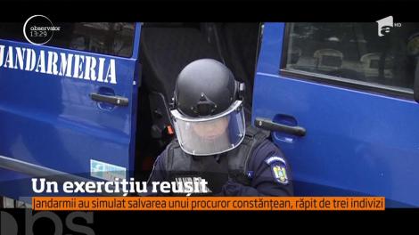 Un exercițiu reușit! Jandarmii au simulat salvarea unui procuror constănțean, răpit de trei indivizi