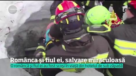 O româncă din Italia și fiul ei, scoși în viață din hotelul îngropat în zăpadă