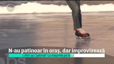 Locuitorii din Satu Mare n-au patinoar, dar improvizează