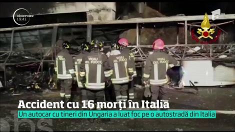 Un autocar cu tineri din Ungaria a luat foc pe o autostradă din Italia
