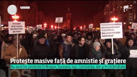 Protest masiv anti-amnistie şi graţiere în toată ţară