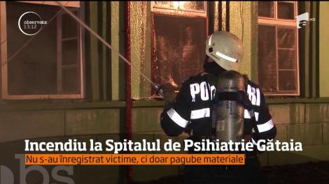 Un incendiu violent a pus în pericol zeci de bolnavi de la Spitalul de Psihiatrie Gătaia din Timiş