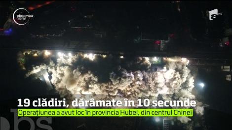 19 clădiri au fost dărâmate în zece secunde în China