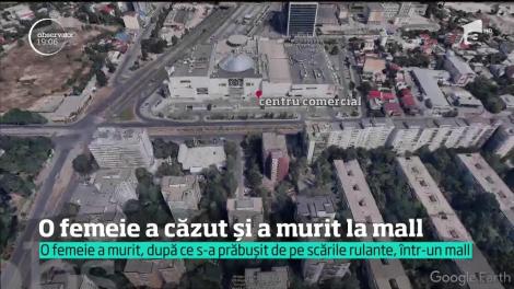 O femeie în stare critică la spital, după ce a căzut de la ultimul etaj, într-un mall din Capitală