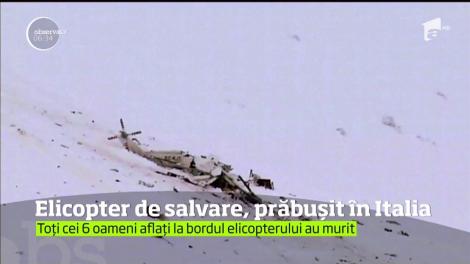 Un elicopter s-a prăbuşit în munţii din centrul Italiei. Şase persoane şi-au pierdut viaţa