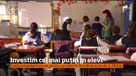 Investim cel mai puțin în elevi. Costul standard anual pentru un elev în România este de 3.740 lei