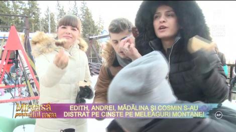 Edith, Andrei, Mădălina şi Cosmin s-au distrat pe cinste la munte! Detalii ale „dezmățului”!