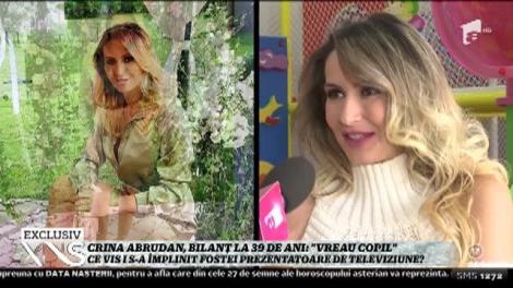 Crina Abrudan, bilanț la 39 de ani: ”Vreau copil”