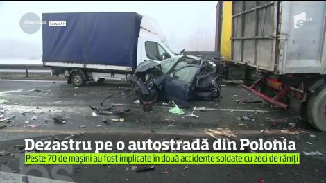 76 de mașini au fost implicate într-un carambol violent pe o autostradă din Polonia
