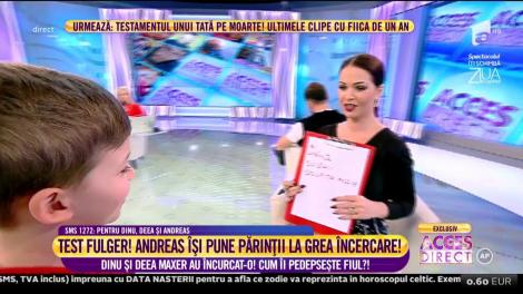 Test fulger! Andreas își pune părinții la grea încercare