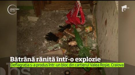 O bătrână din Craiova a fost la un pas de moarte, după ce apartamentul în care se afla a explodat