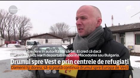 Drumul spre Vest e prin centrele de refugiați. În centrul de la Krnjaca sunt peste 1.000 de oameni