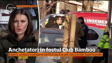 Anchetatori în fostul Club Bamboo. Experți, polițiști și jandarmi verifică dacă se pot ridica probe după incendiu