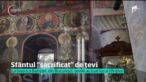 La Biserica Batiştei din Bucureşti, țevile au luat locul sfinților