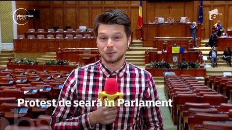 Protest de seară în Parlament. Deputaţii lui Nicuşor Dan au anunţat că nu vor mai pleca din sala de plen