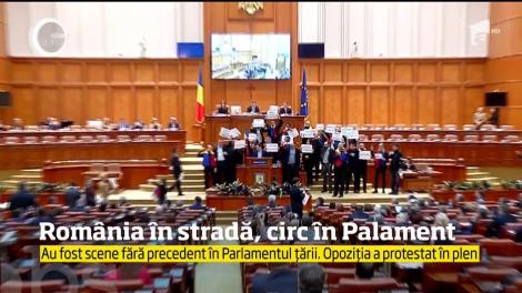 România în stradă, circ în Parlament