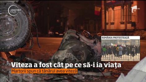 Un tânăr de 18 ani a scăpat, ca prin minune, teafăr dintr-un impact violent