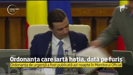 Ordonața care iartă hoția, dată pe furiș