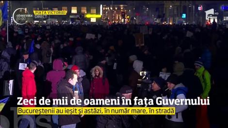 Zeci de mii de oameni în fața Guvernului!