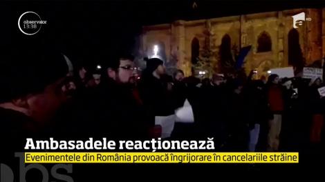 Evenimentele din România provoacă îngrijorare în cancelariile străine