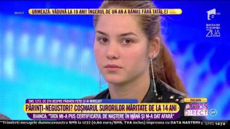 CAZ ŞOCANT LA "ACCES DIRECT"! Bianca este sora mai mare a fetei de 13 ani care ar fi fost vândută: ”Tata mi-a pus certificatul de naștere în mână și m-a dat afară!”