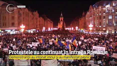 Ziua a treia de proteste în ţară: 30.000 la Timişoara, 35.000 la Cluj-Napoca