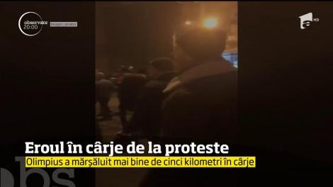 Olimpius, eroul în cârje de la proteste