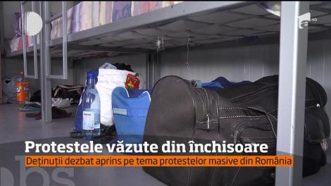 Deţinuţii dezbat aprins pe tema protestelor masive din România