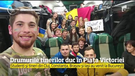 Drumurile studenţilor au dus la Bucureşti, în Piaţa Victoriei mai exact