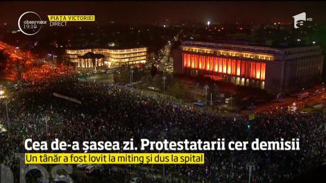 Un tânăr a fost lovit în mulţime, în Piaţa Victoriei