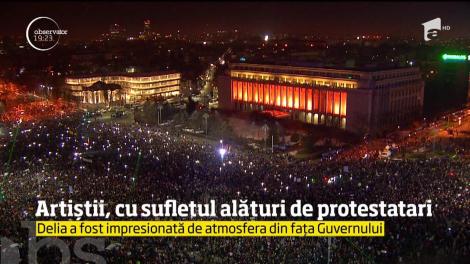 Delia, un om dintre cei 250.000! Cântăreața a mărturisit motivul pentru care a mers în Piața Victoriei! Și alți artiști și-au exprimat public opiniile