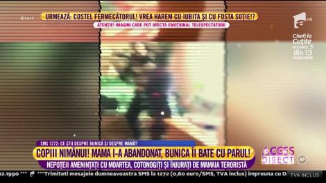 Imagini șocante! O bunică îşi bate crunt propriii nepoți!