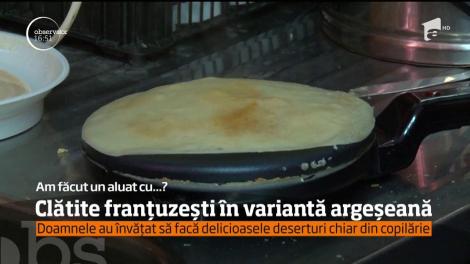Clătite franţuzeşti în variantă argeşeană. Zeci de clătite au fost preparate, după o rețetă delicioasă, pentru oamenii dintr-un centru de bătrâni
