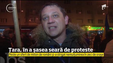 Peste un sfert de milion de români şi-a strigat nemulţumirea în zeci de oraşe