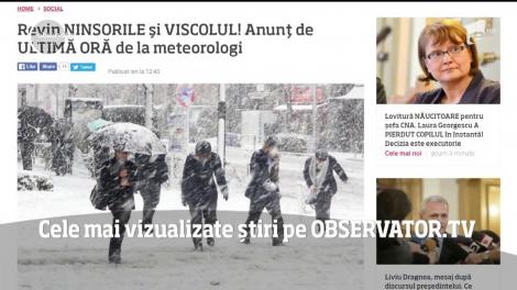 Cele mai vizualizate știri pe Observator.TV